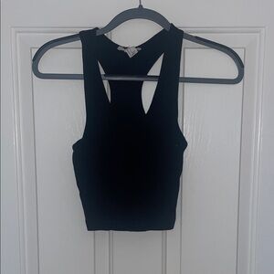 Forever 21 Black Racerback Crop Top